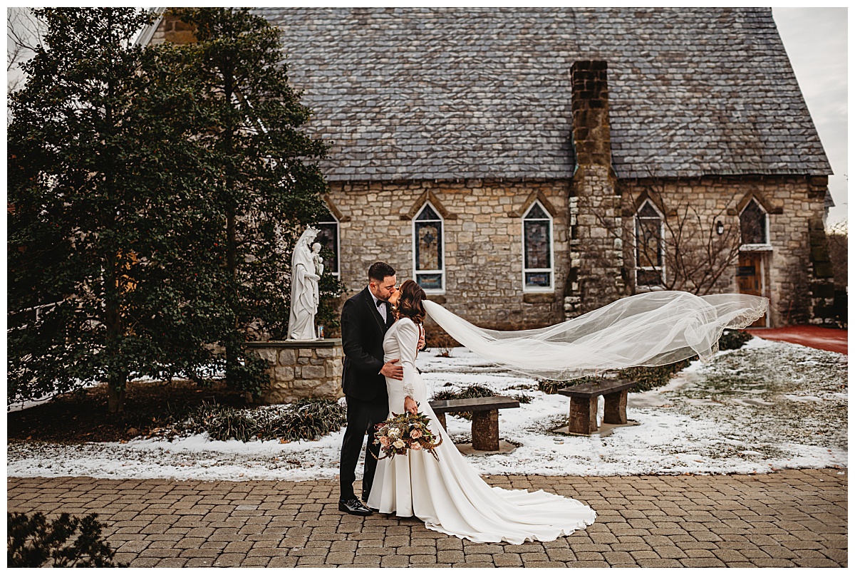 Winter Church Wedding in Baltimore captured by Brittany Dunbar Photography