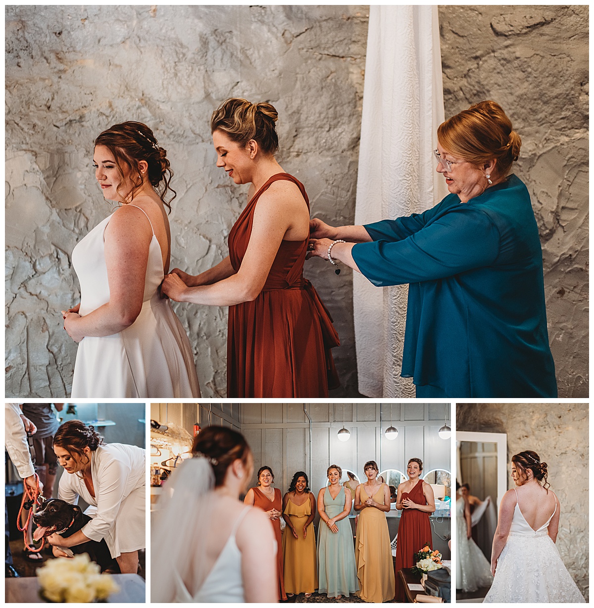 Bridal party first look at the bride for a summer wedding at Mainstreet Ballroom captured by Brittany Dunbar Photography, an Ellicott City Wedding Photographer.