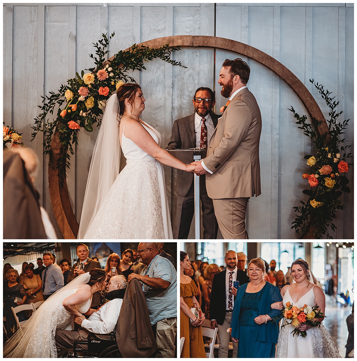 Wedding ceremony pictures for a summer wedding at Mainstreet Ballroom captured by Brittany Dunbar Photography, an Ellicott City Wedding Photographer.