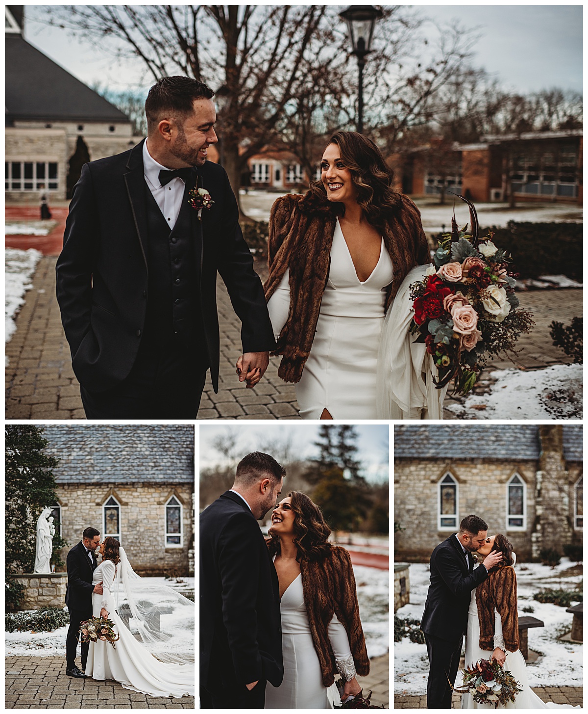 Outdoor bride and groom portraits for a moody winter wedding in Baltimore by Brittany Dunbar Photography, a Baltimore Wedding Photographer.