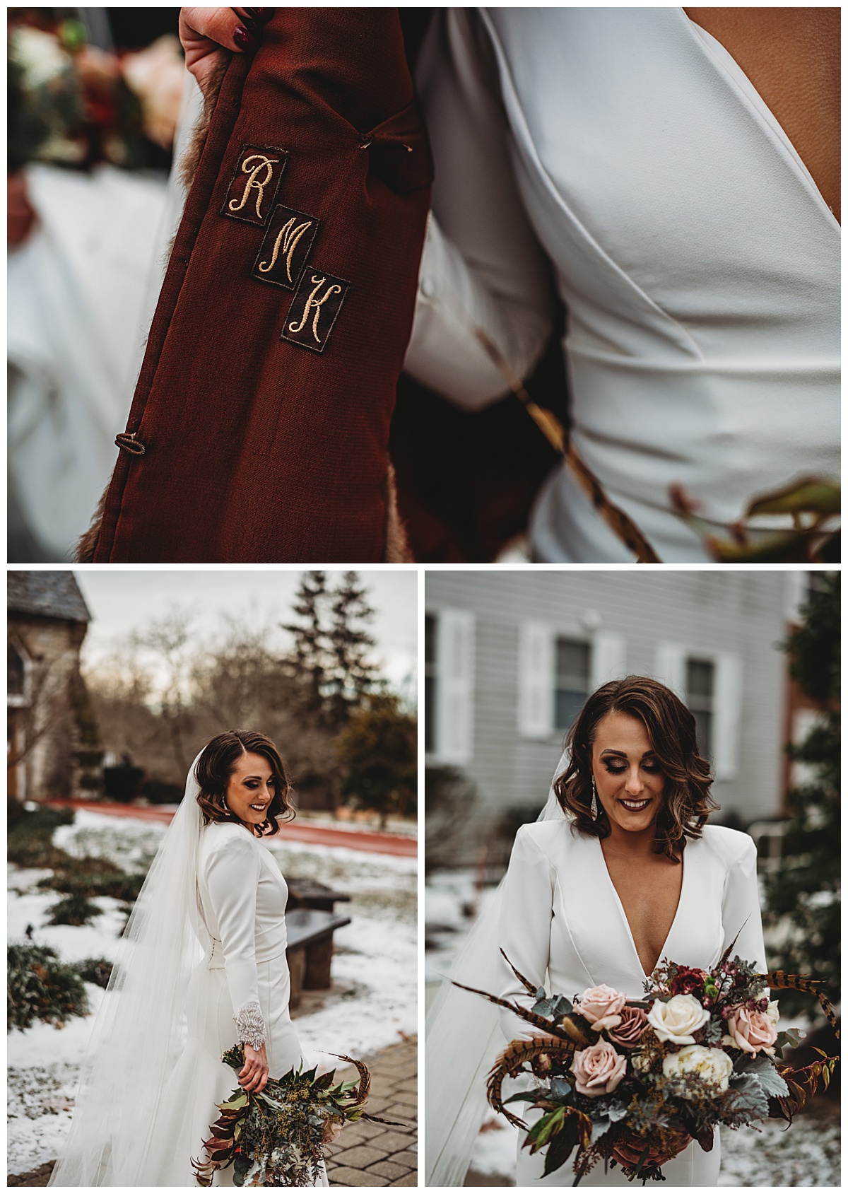 Bridal portraits for a moody winter wedding in Baltimore by Brittany Dunbar Photography, a Baltimore Wedding Photographer.