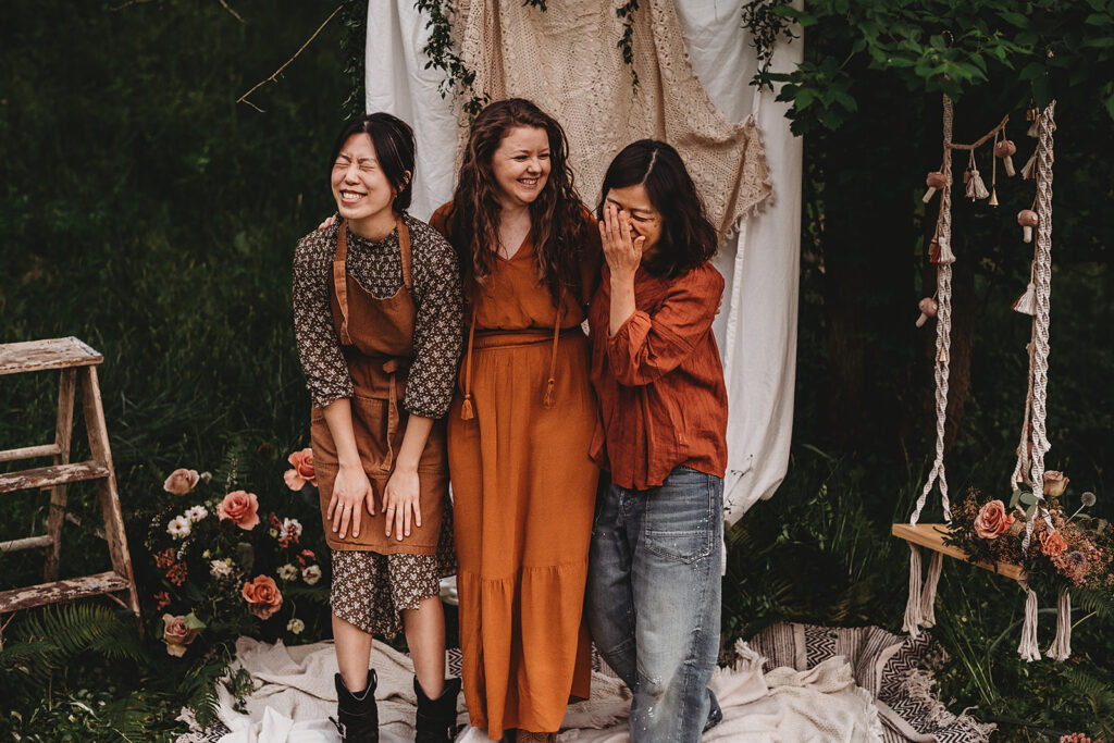 Baltimore wedding photographers capture group of women laughing together