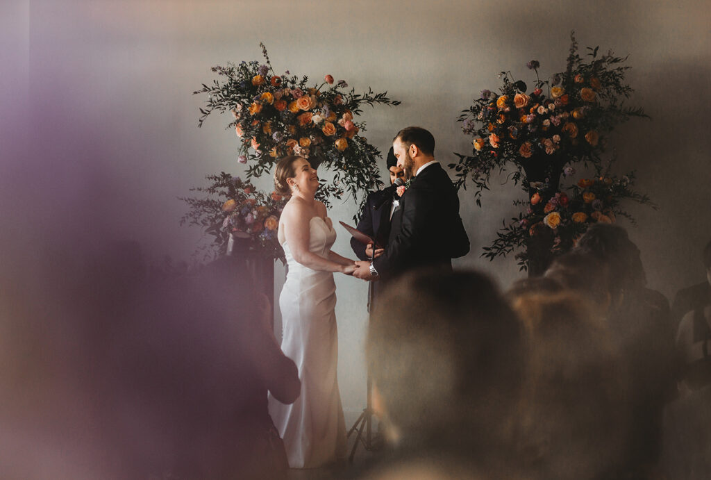 Baltimore wedding photographers capture bride and groom during wedding ceremony