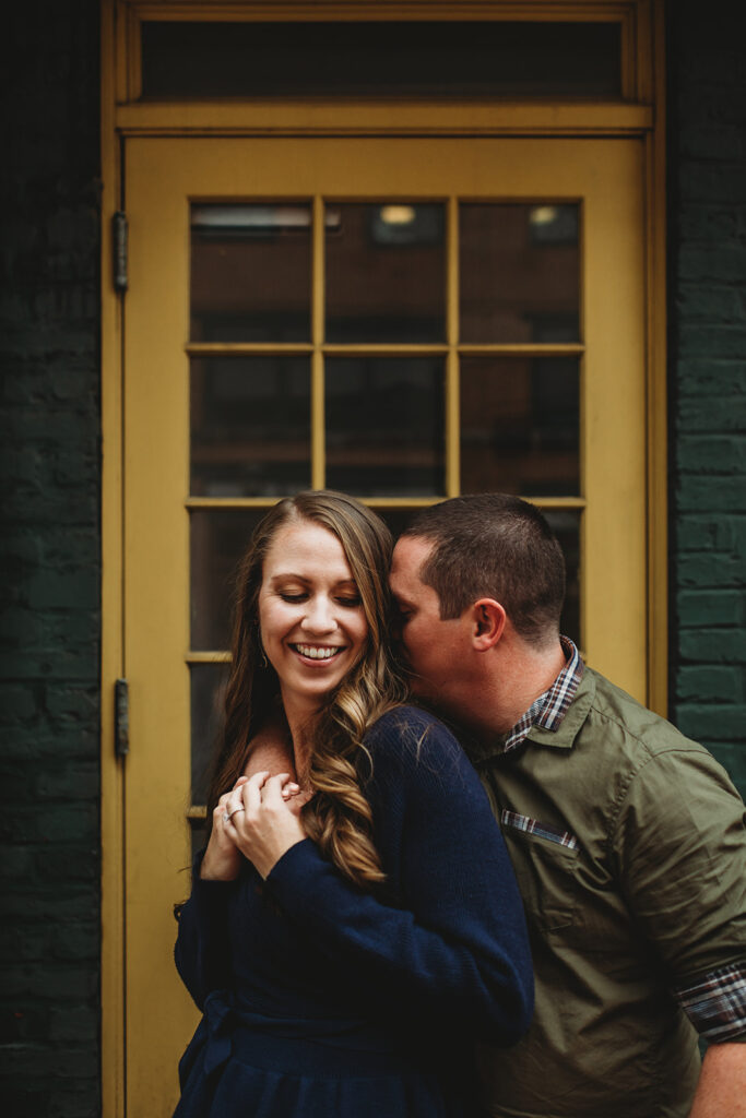 Baltimore wedding photographers capture couple laughing together