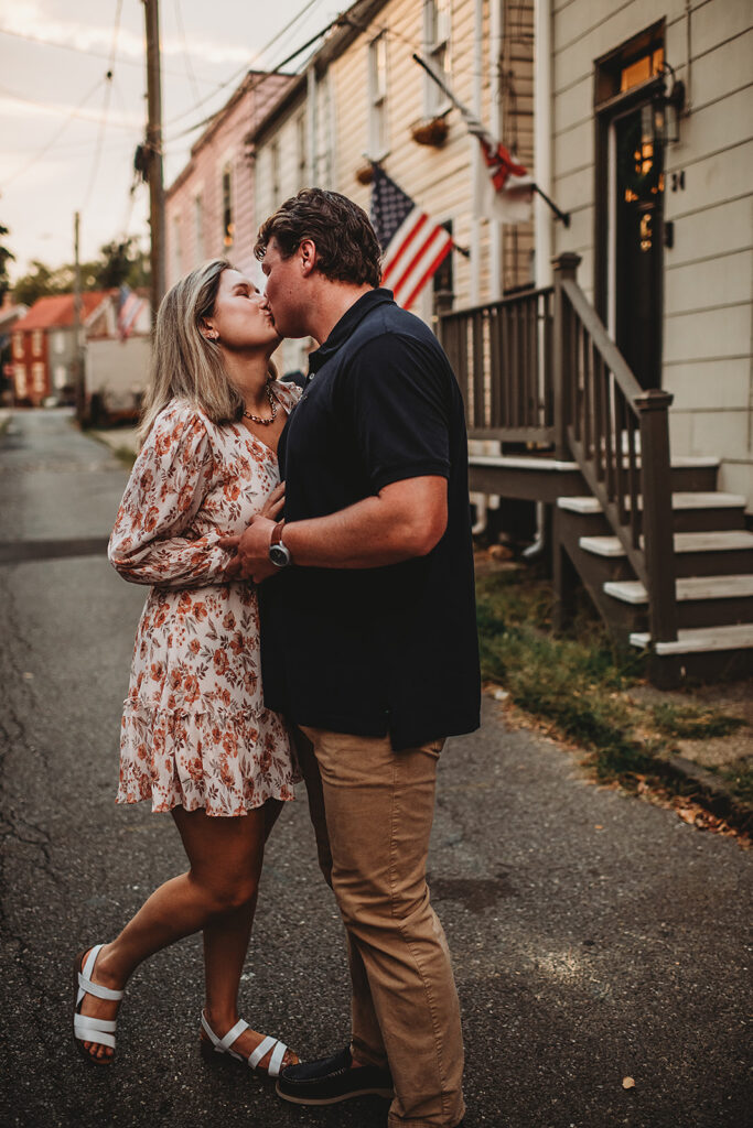 Baltimore wedding photographers capture couple kissing 