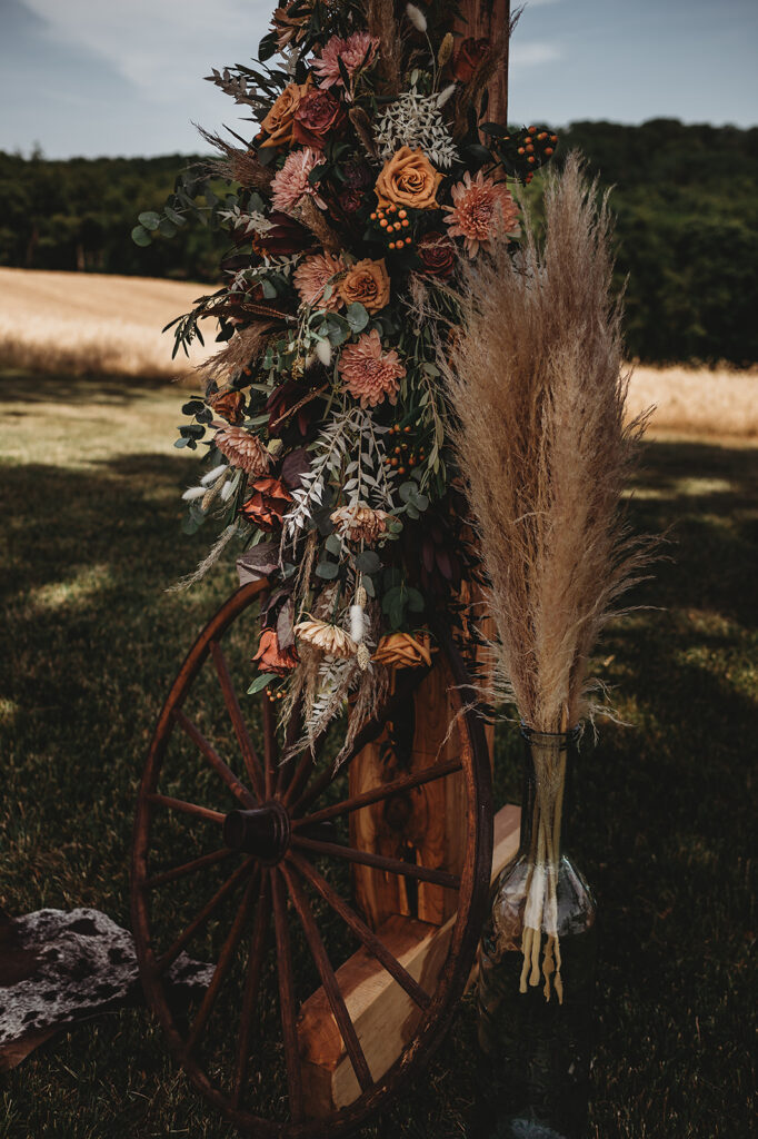 Maryland wedding photographer captures close up of bouquet