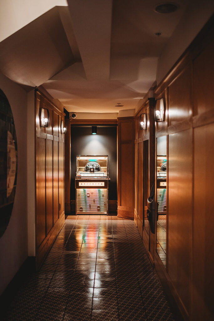 Baltimore wedding photographer captures hallway details at Hotel Revival