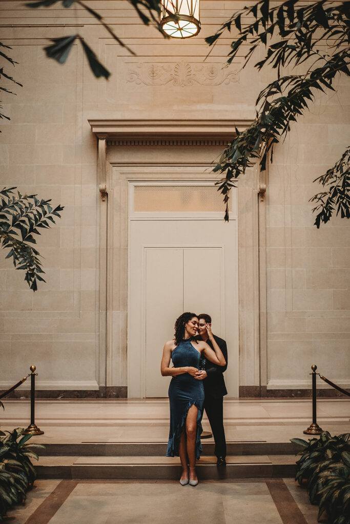 Maryland engagement photographer captures couple hugging and cuddling during washington dc engagement photos