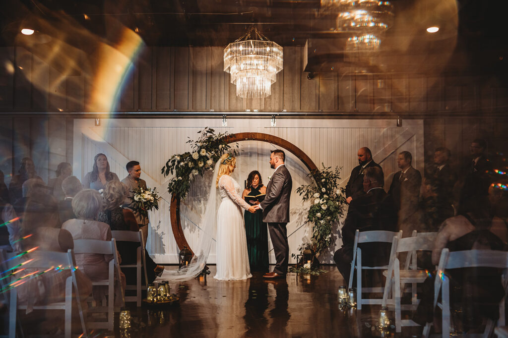 Baltimore photographers capture intimate indoor wedding ceremony
