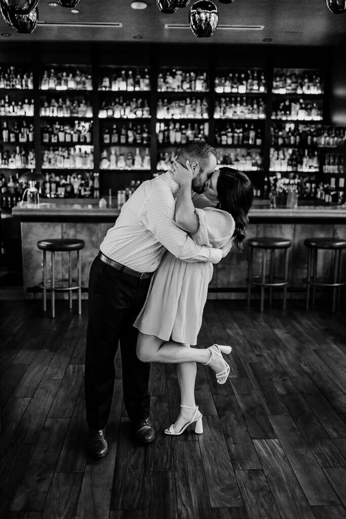 Baltimore Wedding Photographer captures man kissing woman 